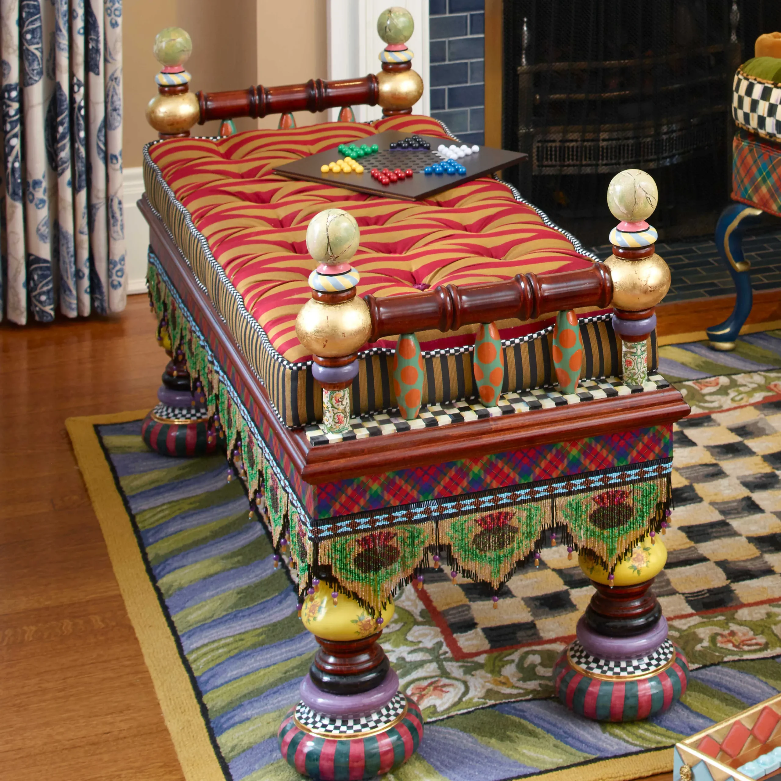 MacKenzie-Childs Ridiculous Bench| Entryway Furniture|Living Room