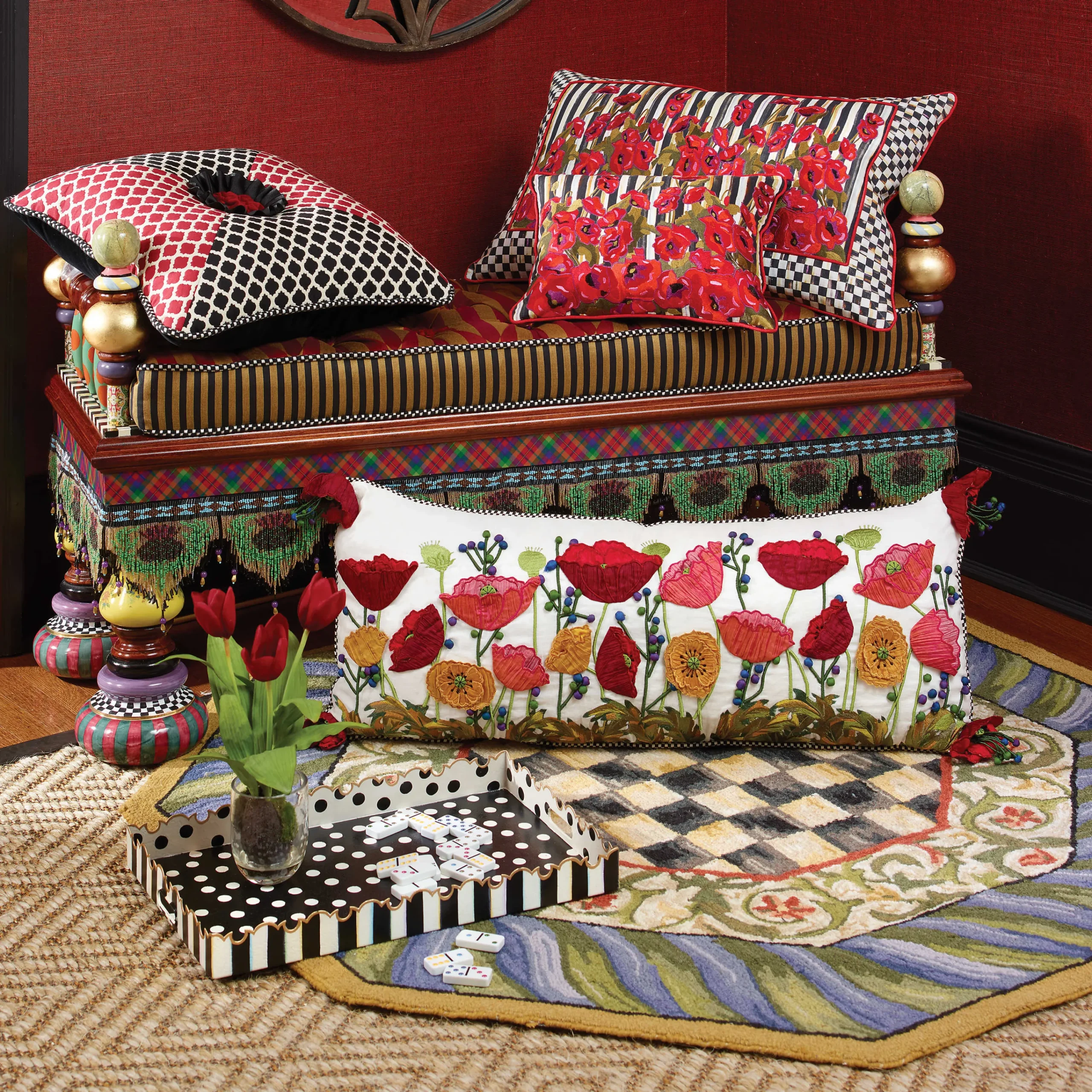 MacKenzie-Childs Ridiculous Bench| Entryway Furniture|Living Room