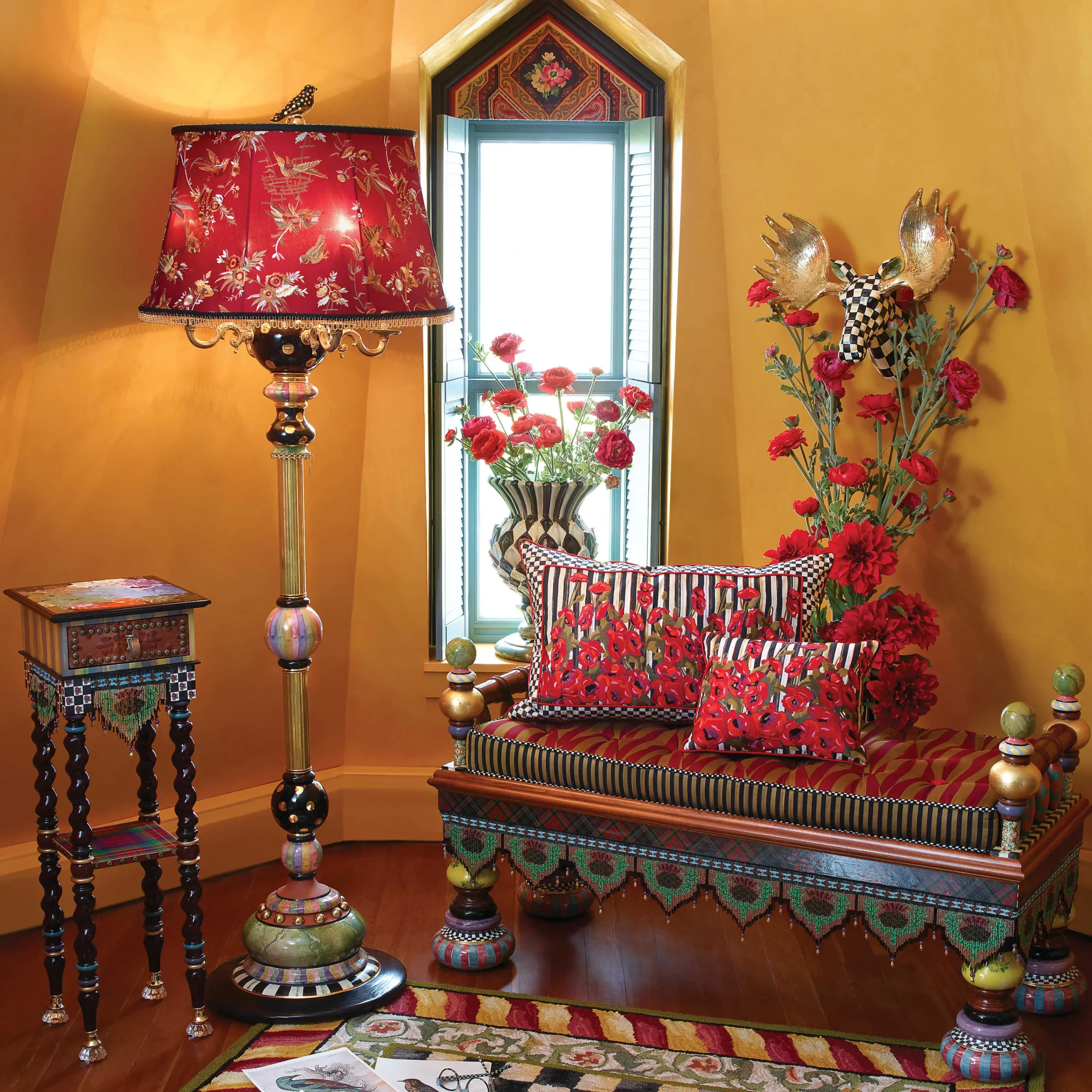 MacKenzie-Childs Ridiculous Bench| Entryway Furniture|Living Room
