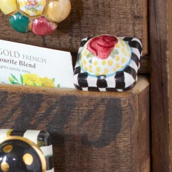 MacKenzie-Childs Rose Petit Four Square Knob| Finishing Touches