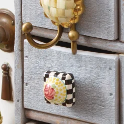 MacKenzie-Childs Rose Petit Four Square Knob| Finishing Touches