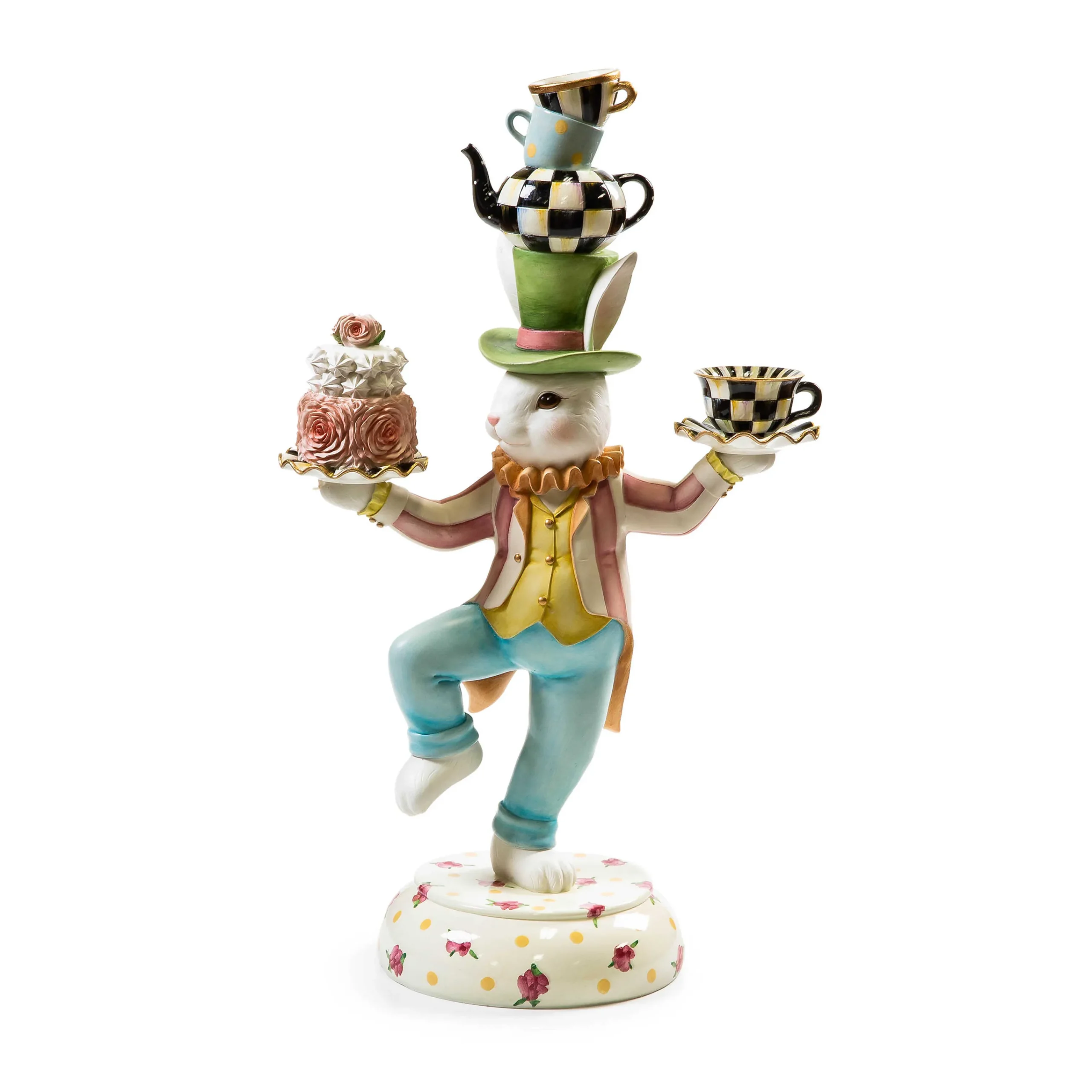 MacKenzie-Childs Rose Rabbit Centerpiece| Spring|Room Accents