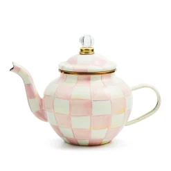 MacKenzie-Childs Rosy Check 4 Cup Teapot| The Coffee Shop|Fall Entertaining