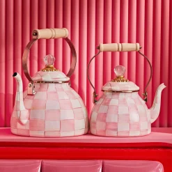 MacKenzie-Childs Rosy Check 2 Quart Tea Kettle| Easter|Spring