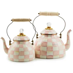 MacKenzie-Childs Rosy Check 3 Quart Tea Kettle| Easter|Spring