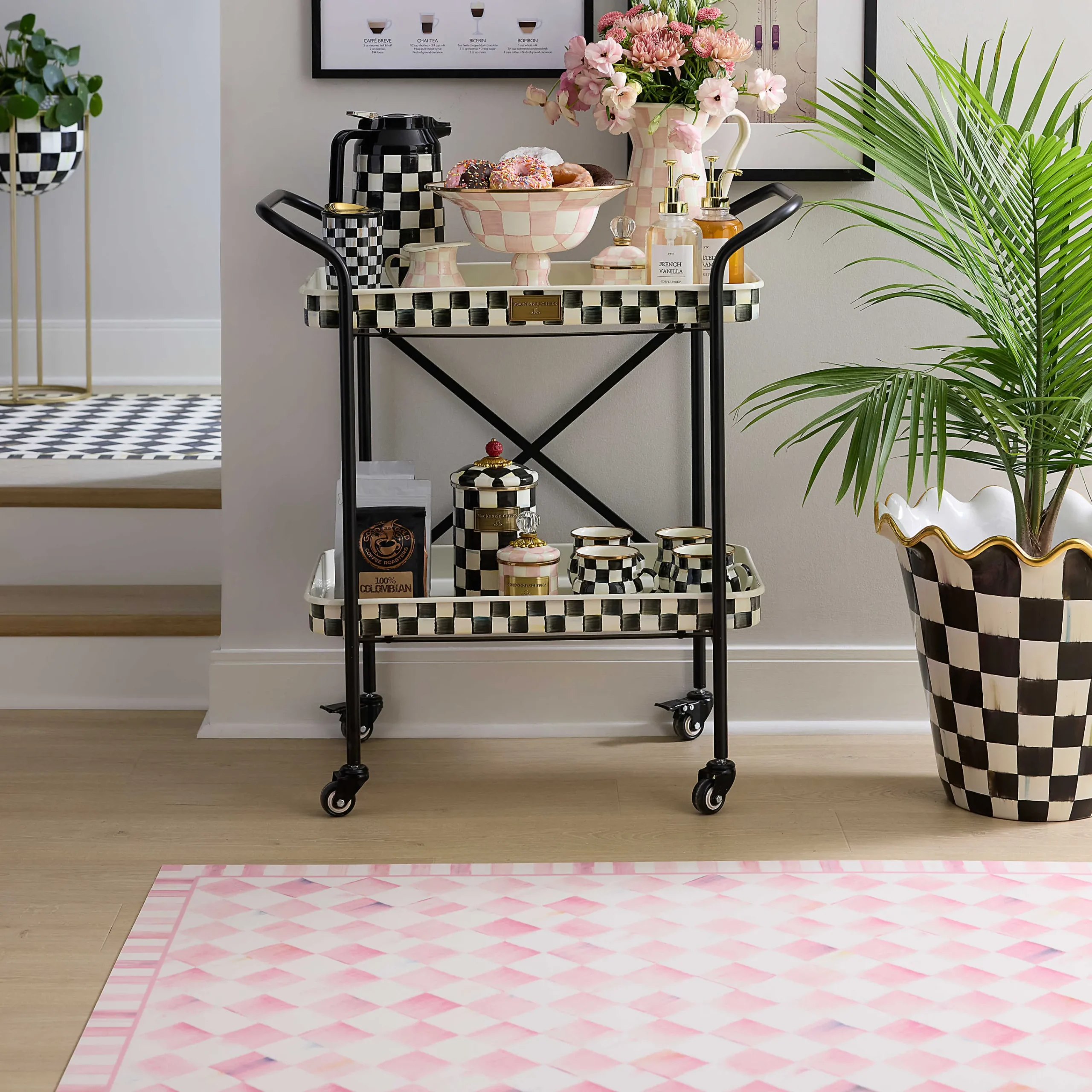 MacKenzie-Childs Rosy Check 3' x 5' Floor Mat| Rugs