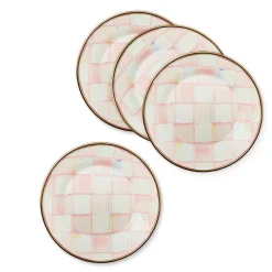 MacKenzie-Childs Rosy Check Appetizer Plates, Set of 4| Kitchen & Dining Sets|Fall Entertaining
