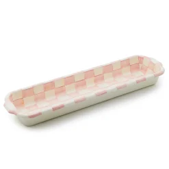 MacKenzie-Childs Rosy Check Baguette Dish| Fall Entertaining|Serveware