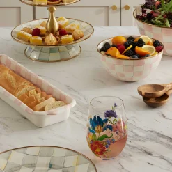 MacKenzie-Childs Rosy Check Baguette Dish| Fall Entertaining|Serveware