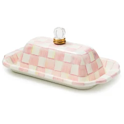 MacKenzie-Childs Rosy Check Butter Box| Fall Entertaining|Serveware