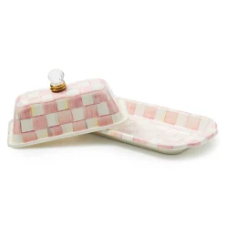 MacKenzie-Childs Rosy Check Butter Box| Fall Entertaining|Serveware
