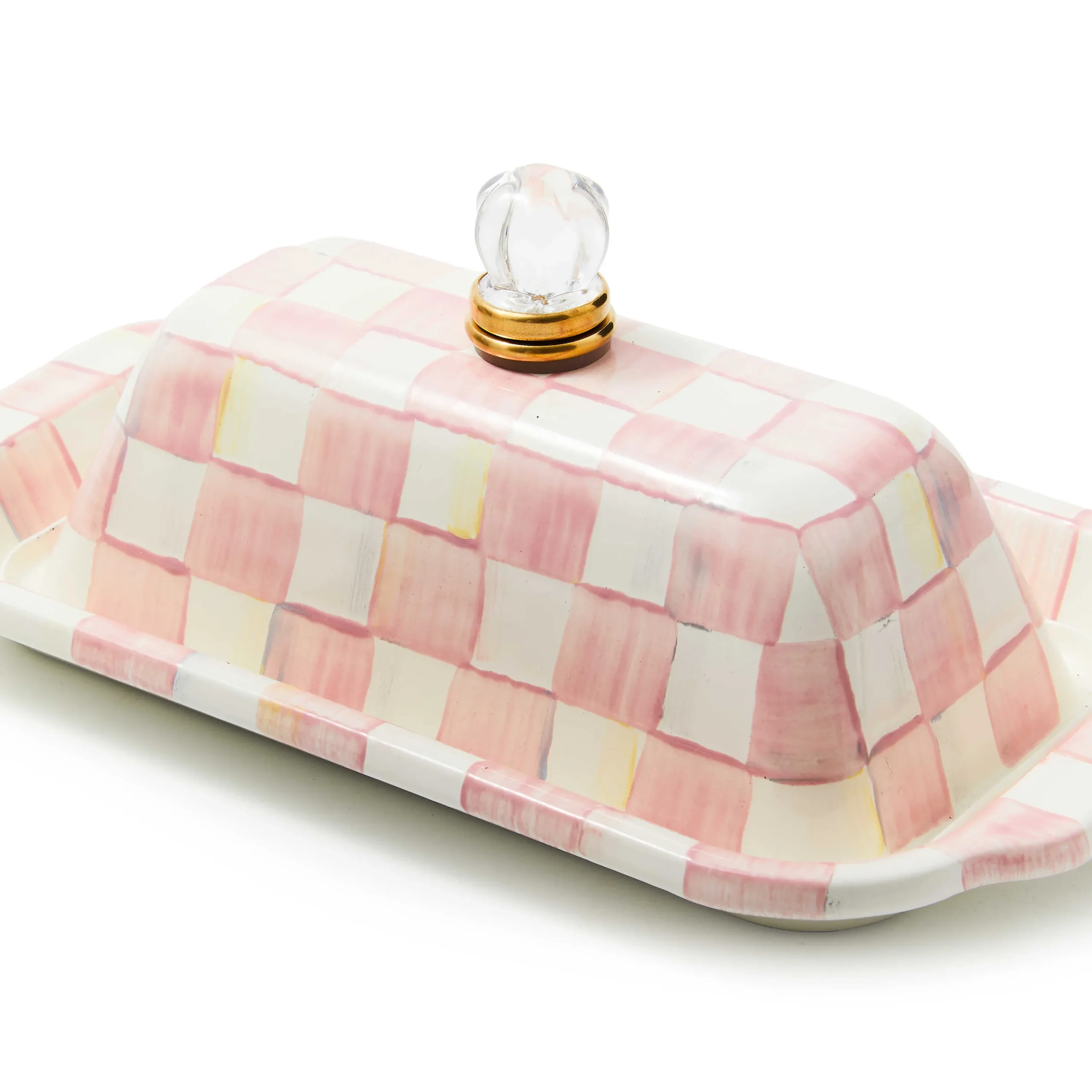 MacKenzie-Childs Rosy Check Butter Box| Fall Entertaining|Serveware