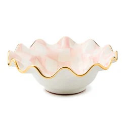 MacKenzie-Childs Rosy Check Ceramic Fluted Breakfast Bowl| Dinnerware & Flatware
