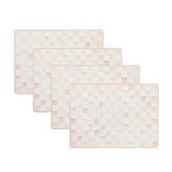 MacKenzie-Childs Rosy Check Cork Back Placemats, Set of 4| Fall Entertaining|Kitchen & Table Linens