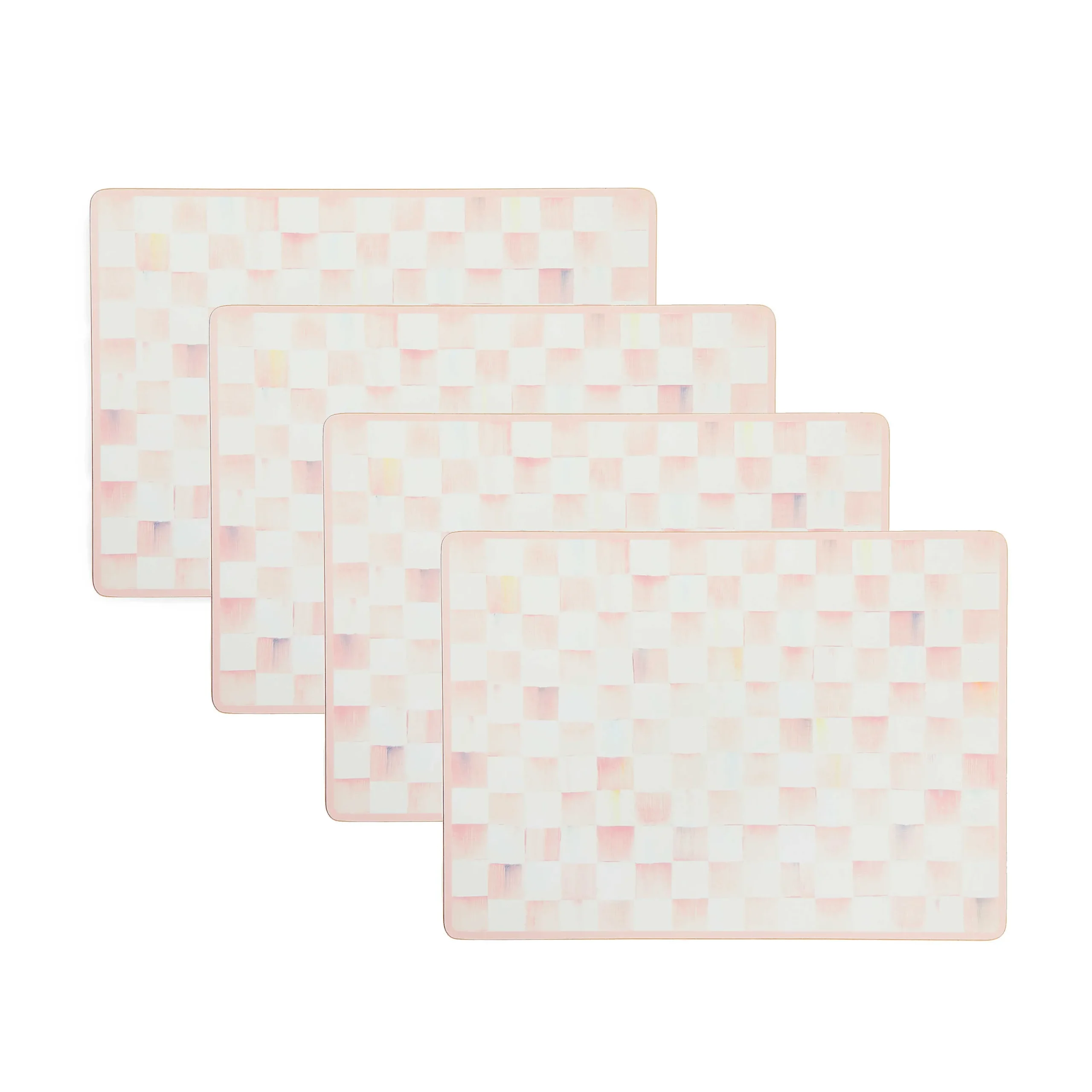 MacKenzie-Childs Rosy Check Cork Back Placemats, Set of 4| Fall Entertaining|Kitchen & Table Linens