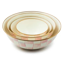 MacKenzie-Childs Rosy Check Extra Large Everyday Bowl| Fall Entertaining|Serveware
