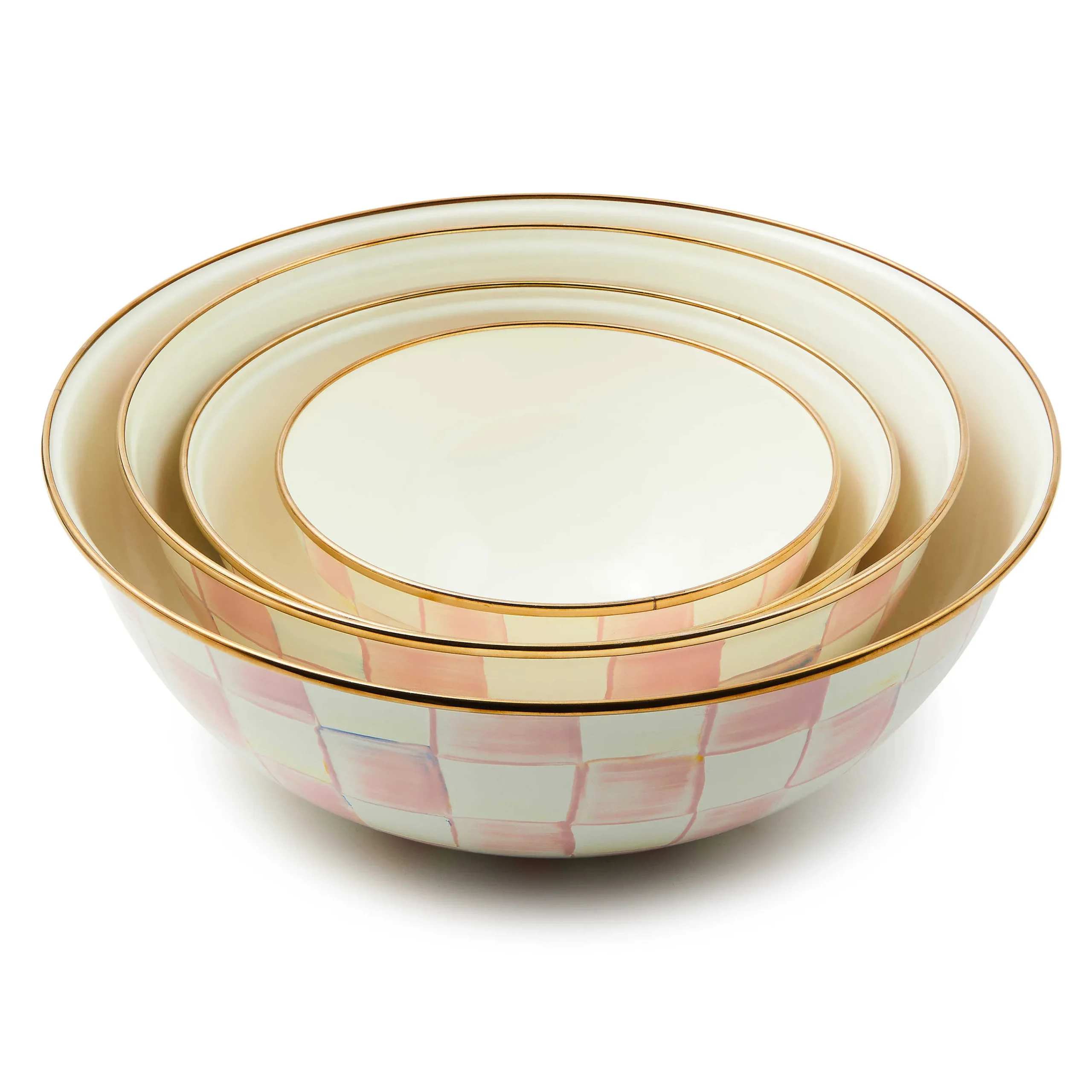 MacKenzie-Childs Rosy Check Extra Large Everyday Bowl| Fall Entertaining|Serveware