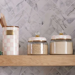 MacKenzie-Childs Rosy Check Kitchen Canister, Small| Kitchen Storage & Organization
