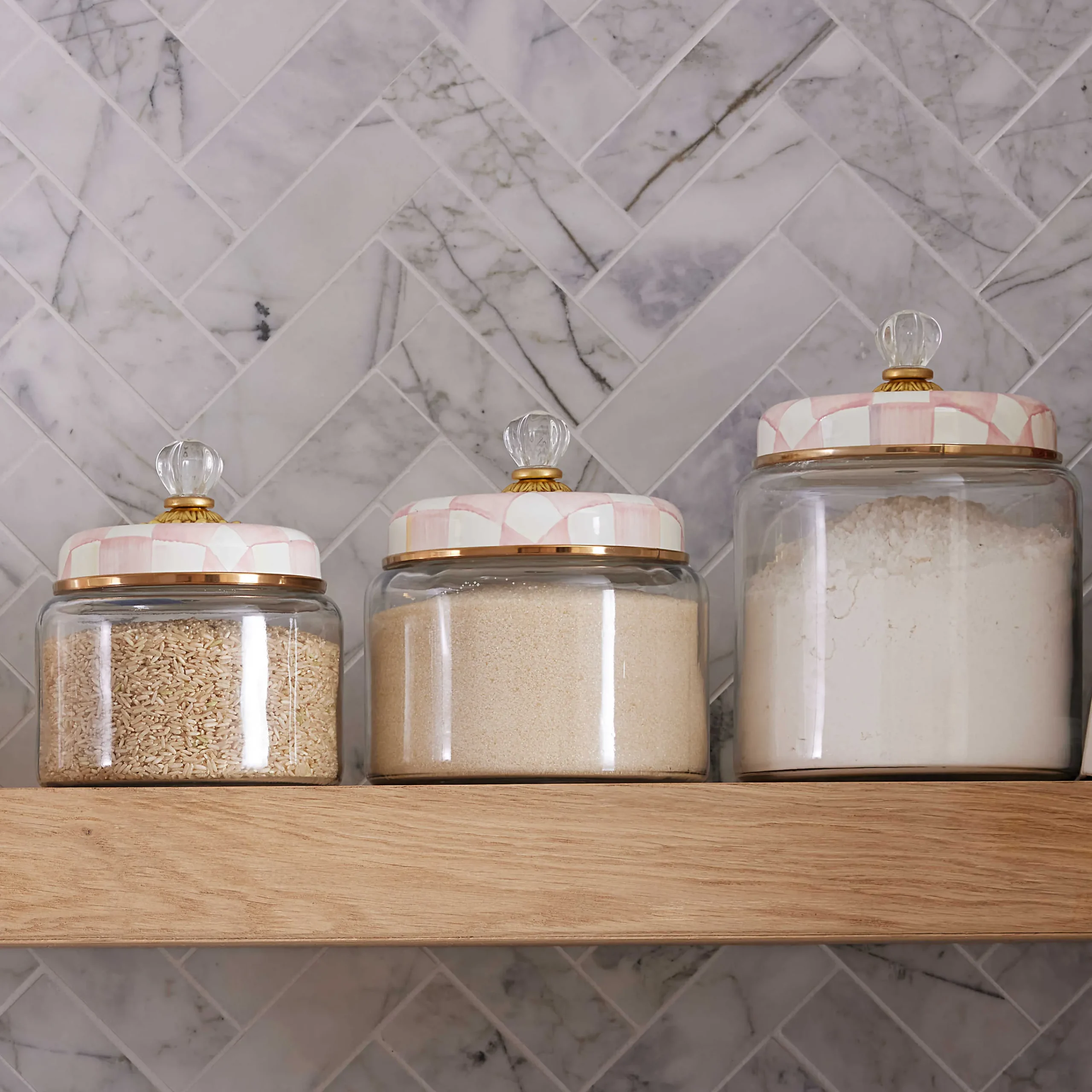 MacKenzie-Childs Rosy Check Kitchen Canister, Medium| Kitchen Storage & Organization