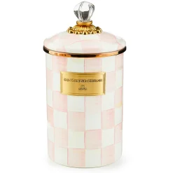 MacKenzie-Childs Rosy Check Large Canister| Spring|Room Accents