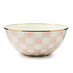 MacKenzie-Childs Rosy Check Large Everyday Bowl| Fall Entertaining|Serveware