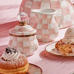 MacKenzie-Childs Rosy Check Lidded Sugar Bowl| Easter|Spring