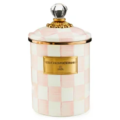 MacKenzie-Childs Rosy Check Medium Canister| Spring|Room Accents