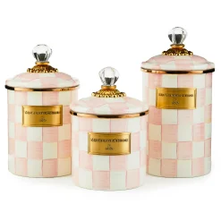 MacKenzie-Childs Rosy Check Medium Canister| Spring|Room Accents
