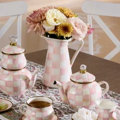 MacKenzie-Childs Rosy Check Medium Practical Pitcher| Fall Entertaining|Bar Entertaining