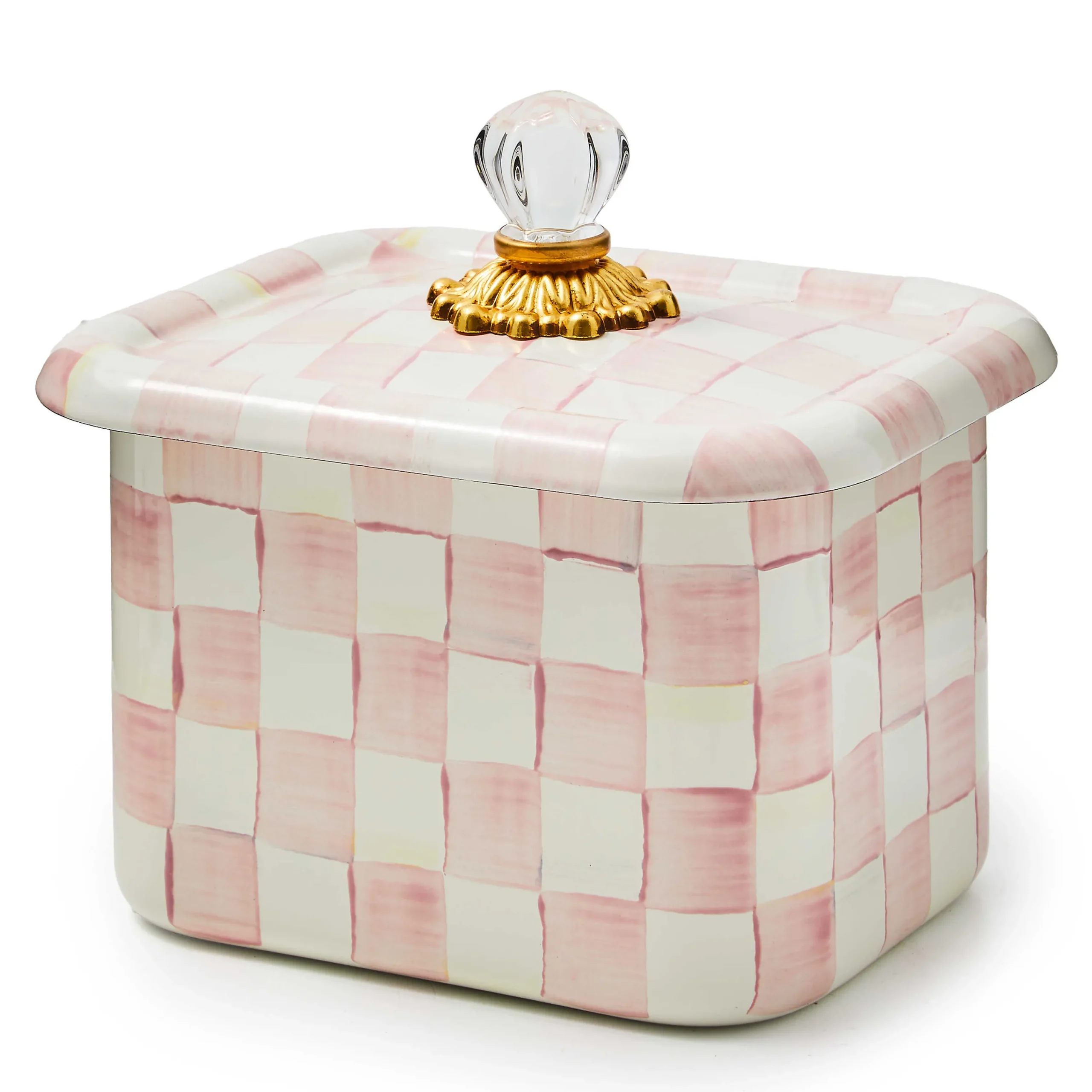 MacKenzie-Childs Rosy Check Recipe Box| Kitchen Storage & Organization