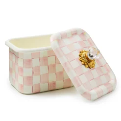 MacKenzie-Childs Rosy Check Recipe Box| Kitchen Storage & Organization