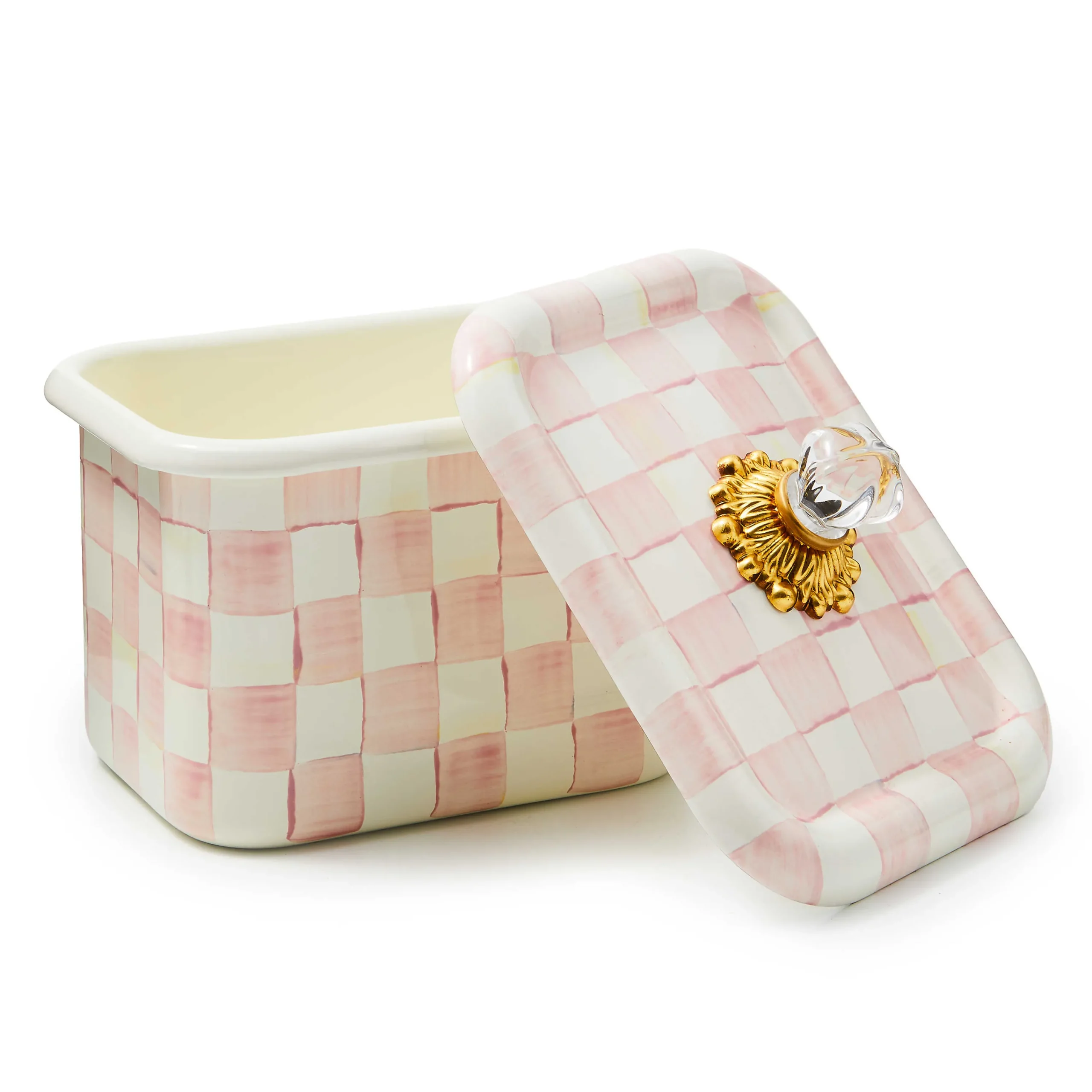 MacKenzie-Childs Rosy Check Recipe Box| Kitchen Storage & Organization