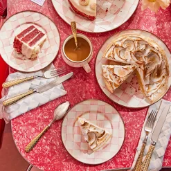 MacKenzie-Childs Rosy Check Salad/Dessert Plate| Easter|Spring