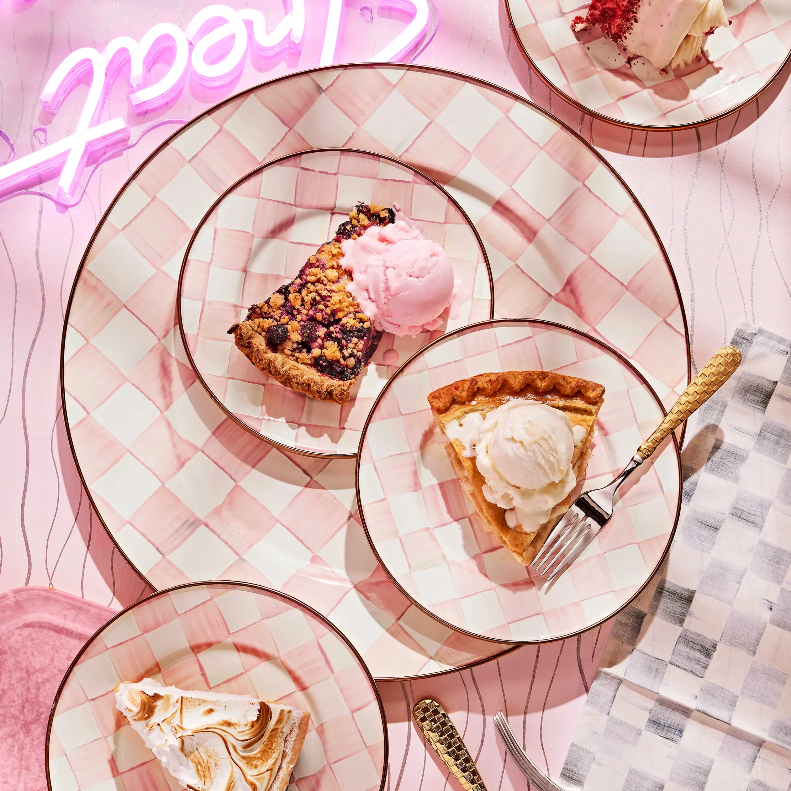 MacKenzie-Childs Rosy Check Serving Platter| Easter|Spring