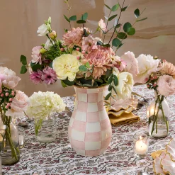 MacKenzie-Childs Rosy Check Tall Vase| Room Accents|Fall Entertaining
