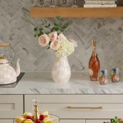 MacKenzie-Childs Rosy Check Tall Vase| Room Accents|Fall Entertaining