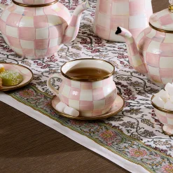 MacKenzie-Childs Rosy Check Teacup| The Coffee Shop|Fall Entertaining