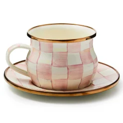 MacKenzie-Childs Rosy Check Teacup| The Coffee Shop|Fall Entertaining
