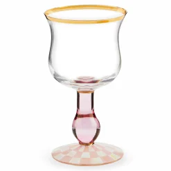 MacKenzie-Childs Rosy Check Wine Glass| Easter|Spring