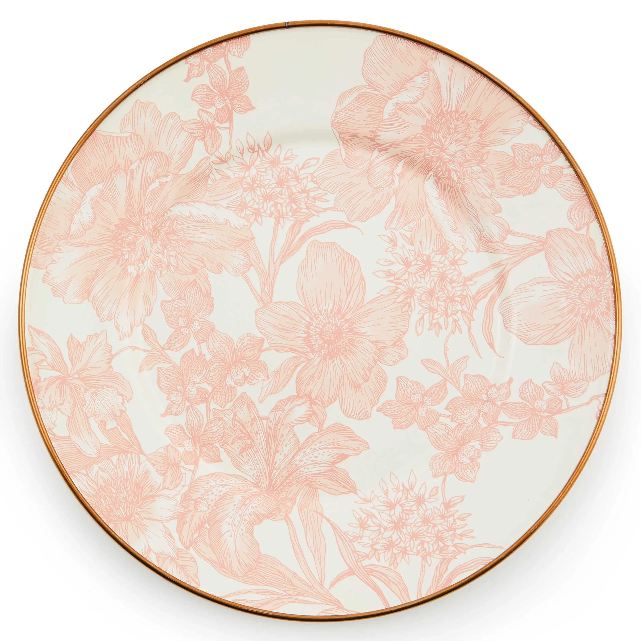 MacKenzie-Childs Rosy English Garden Enamel Salad/Dessert Plate| Easter|Spring