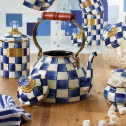 MacKenzie-Childs Royal Check 3 Quart Tea Kettle| Tea Kettles