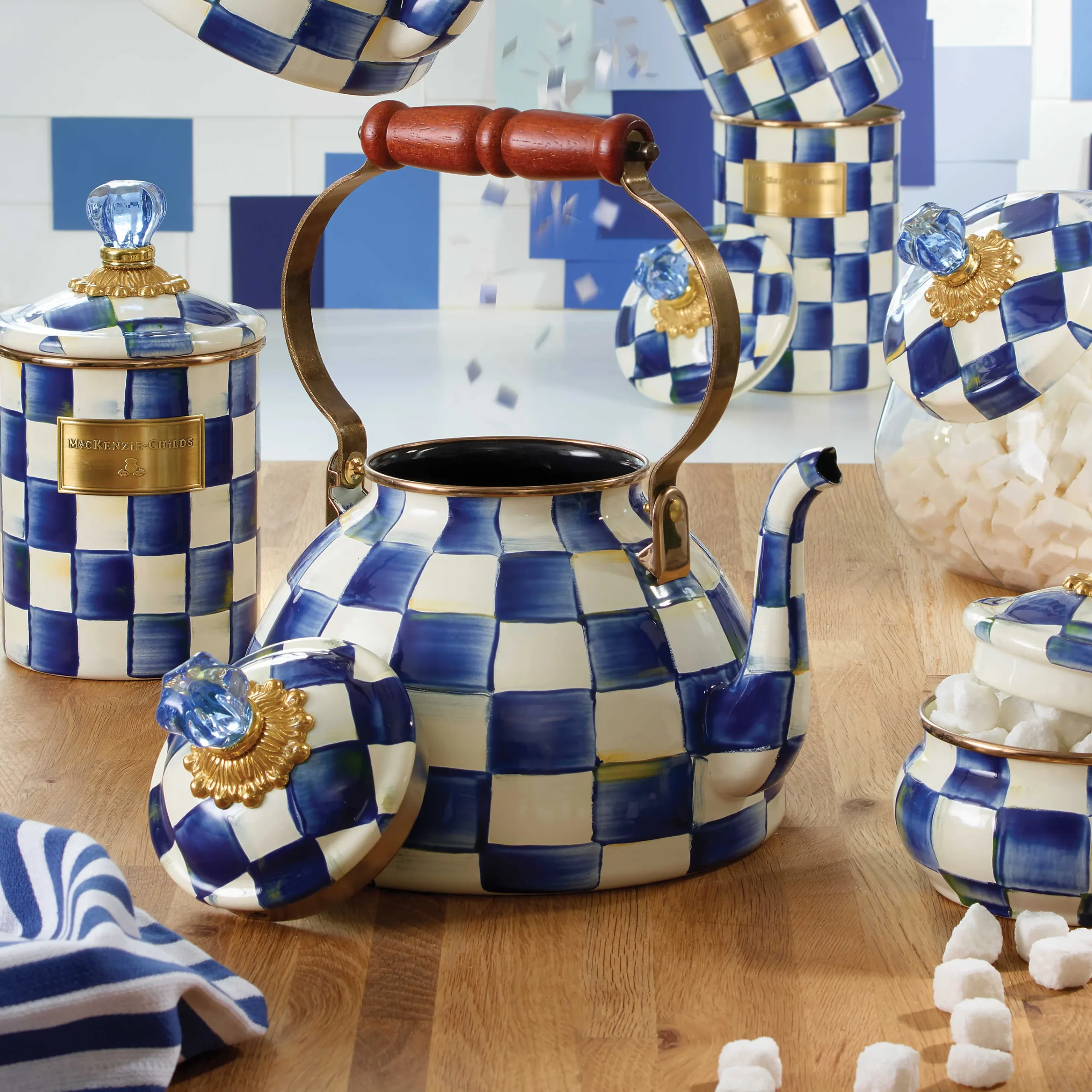 MacKenzie-Childs Royal Check 3 Quart Tea Kettle| Tea Kettles