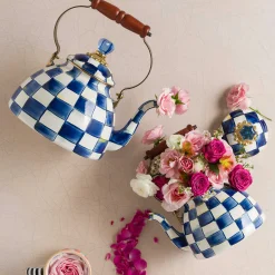 MacKenzie-Childs Royal Check 3 Quart Tea Kettle| Tea Kettles