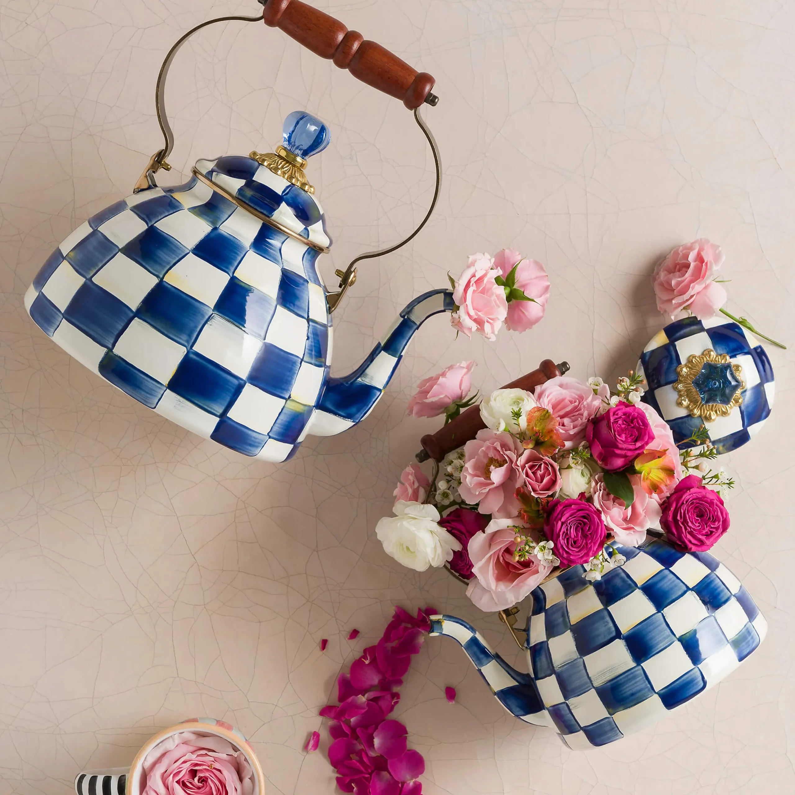 MacKenzie-Childs Royal Check 3 Quart Tea Kettle| Tea Kettles