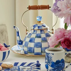 MacKenzie-Childs Royal Check 3 Quart Tea Kettle| Tea Kettles