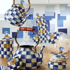MacKenzie-Childs Royal Check 2 Quart Tea Kettle| The Coffee Shop|Tea Kettles