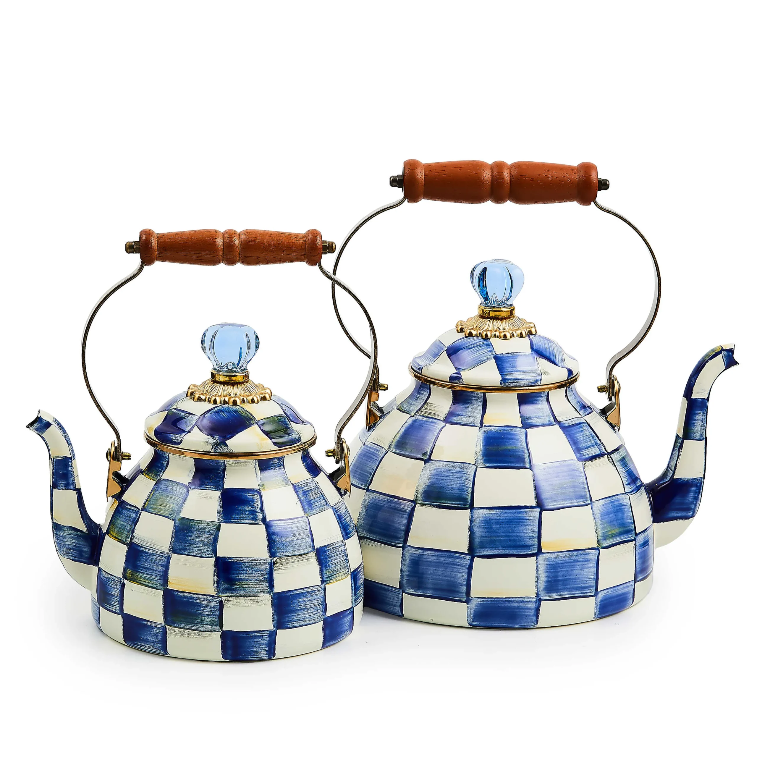 MacKenzie-Childs Royal Check 2 Quart Tea Kettle| The Coffee Shop|Tea Kettles