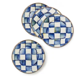 MacKenzie-Childs Royal Check Appetizer Plates, Set of 4| Bar Entertaining|Serveware