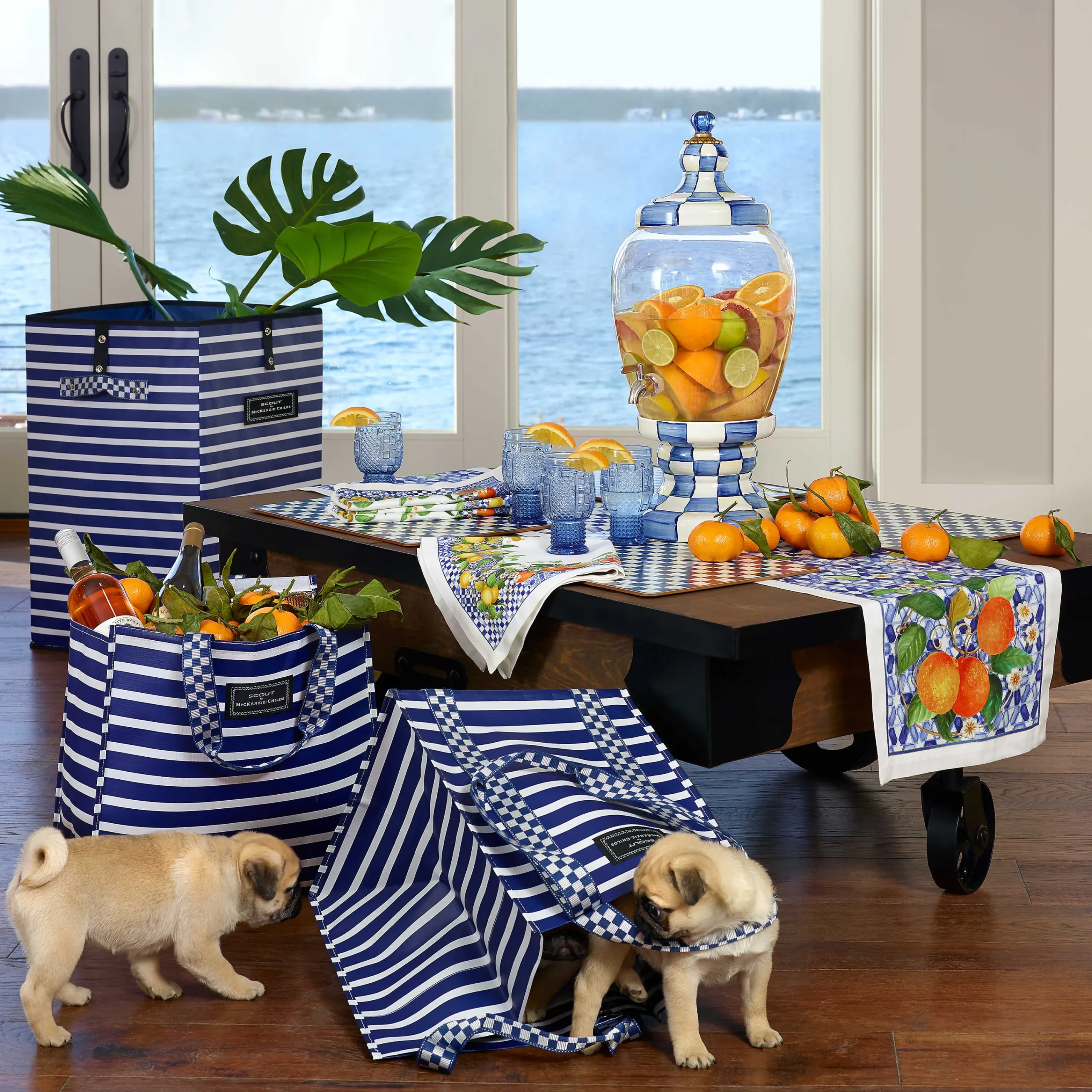 MacKenzie-Childs Royal Check Beverage Hostess| Drinkware|Bar Entertaining