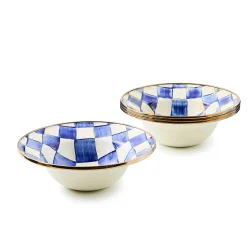 MacKenzie-Childs Royal Check Breakfast Bowls, Set of 4| Kitchen & Dining Sets|Dinnerware & Flatware